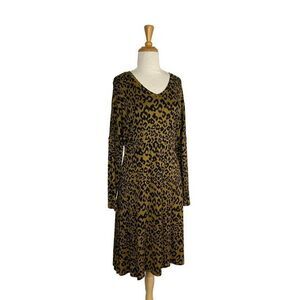 Masai S Mustard Brown Leopard Noa Sweater Dress Art To Wear Lagenlook